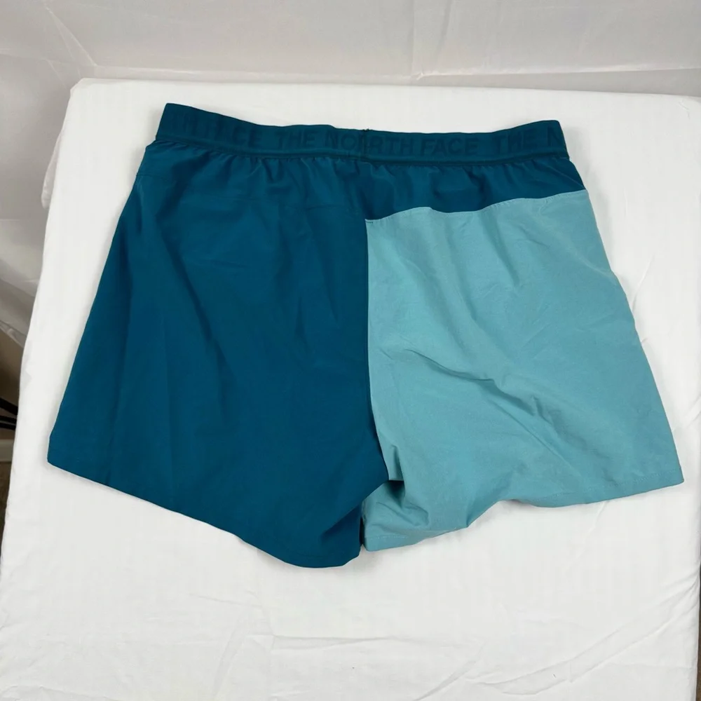 The North Face Women’s Wander Running Shorts XL Blue Colorblock Quick Dry - Picture 2 of 7